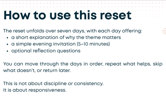 Rest Reset for Midlife Women | A gentle 7-day nervous system reset for women who feel exhausted but can't switch off